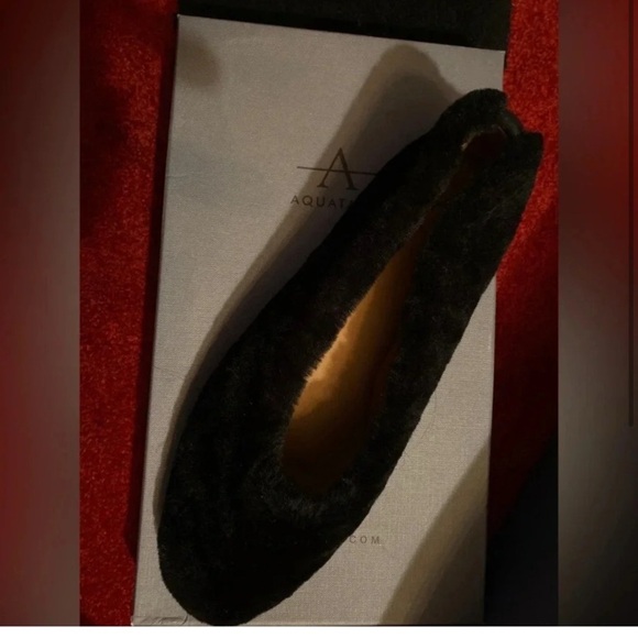 - Aquatalia Brinley Shearling black Ballet Flats Size 8​​​ - Picture 2 of 3